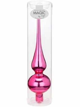 Inge-glas Christbaumspitzen 26cm | Weihnachtsbaumspitzen matt glänzend Baumspitze Spitze Christbaumschmuck (Jelly Pink Glanz) - 1