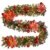 Inlaf Weihnachts Girlande, Weihnachtsgirlande mit LED Tannengirlande Tannenzweiggirlande Deko Lichterkette Treppe Christmas Decorations 2.7m (Rot) - 4