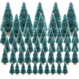 jenich 50Pcs Mini Künstlicher Weihnachtsbaum Christbaum Tannenbaum Grün Weihnachtsdeko Weihnachten Tischdeko DIY Basteln - 1