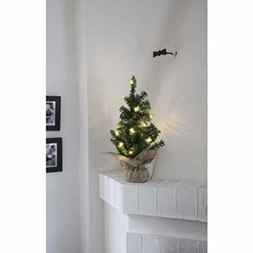 Kamaca LED Künstlicher Weihnachtsbaum Tannenbaum im Beutel mit Timer und 10 warm weissen LED Höhe 45 cm zum individuellen Dekorieren (im Jute Sack 45 x 25 cm) - 2