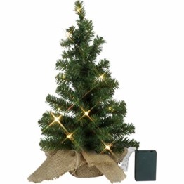 Kamaca LED Künstlicher Weihnachtsbaum Tannenbaum im Beutel mit Timer und 10 warm weissen LED Höhe 45 cm zum individuellen Dekorieren (im Jute Sack 45 x 25 cm) - 1