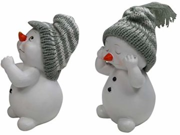 khevga Weihnachtsdeko Deko-Figuren Schneemann im 4er Maße ca. 6x6x11 cm - 3