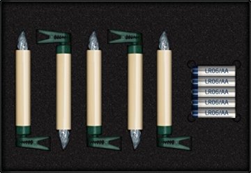 Krinner LUMIX SuperLight Elfenbein kabellose Power LED Christbaumkerzen 5er Erweiterungs-Set (In-& Outdoor IP44), ABS Kunststoff, 1.7 x 1.7 x 12.5 cm - 4