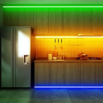 Ksipze LED Strip 10m RGB LED Lichterkette Streifen Lichtband mit Fernbedienung,Farbwechsel Hell 5050 LED Band Leiste Lichterketten Klebeband Selbstklebende für Zuhause, Schrank, Schlafzimmer(2 * 5M) - 2