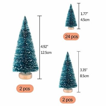 LATERN 28 Stück Künstlicher Weihnachtsbaum Mini Christbaum Grün Tannenbaum künstliche Tanne für Tischdeko, DIY, Schaufenster - 5