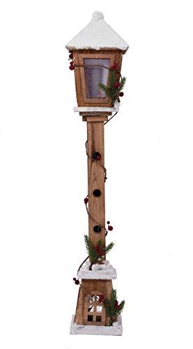 LED Holz Laterne 81 cm - Deko Wegleuchte mit 15 LED - Weihnachtsdeko Stehlampe - 1