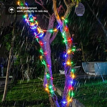 LED Schlauch Lichterkette RGB Außen 10M 100LED Weihnachtsbeleuchtung Wasserdicht Lichtschlauch 16 Farben 4 Modi mit Fernbedienung & Timer, Bunt Lichterkette für Halloween Zimmer Garten Deko - 2