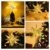 Lewondr Christbaumspitze, Glitzernder Weihnachtsbaum Topper Beleuchtete Funkelnde 3D geometrisch Stern Weihnachtsbaumspitze Weihnachten Dekoration LED Dekorativ Licht Batteriebetrieb 28cm - Gold - 2