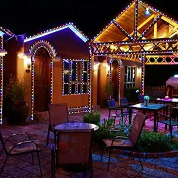 Lichterkette Außen bunt Glühbirnen, 12M 120 LED mit 31V Transformator, 8 Modi Weihnachten Lichterketten für Party Garten Balkon und Innen, Weihnachten, Kinderzimmer, Party, DIY usw, (Mehrfarbig) - 2