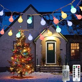Lichterkette Außen bunt Glühbirnen, 12M 120 LED mit 31V Transformator, 8 Modi Weihnachten Lichterketten für Party Garten Balkon und Innen, Weihnachten, Kinderzimmer, Party, DIY usw, (Mehrfarbig) - 1