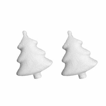 LUOEM Styropor Figur Mini Weiß Weihnachtsbaum zum Bemalen und Basteln Styroporkugeln Christbaum Tannenbaum Miniature DIY Handwerk Weihnachtsanhänger Weihnachtsdeko 24 Stück 7.3cm - 2