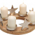 matches21 Adventskranz Adventsgesteck mit Sternen & Kerzenhalter aus Metall & Holz Deko Silber/braun Ø 30×13 cm - 