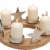 matches21 Adventskranz Adventsgesteck mit Sternen & Kerzenhalter aus Metall & Holz Deko Silber/braun Ø 30x13 cm - 1
