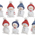 matches21 Schneemann Rasselbande Winter Deko Figuren Strickmützen rot/blau 8er Set Kunststoff je ca. 5 cm - 