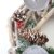 Mendler Adventskranz rund, Weihnachtsdeko Tischkranz, Holz Ø 35cm weiß-grau ~ mit Kerzen, rot - 2