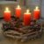 Mendler Adventskranz rund, Weihnachtsdeko Tischkranz, Holz Ø 35cm weiß-grau ~ mit Kerzen, rot - 4