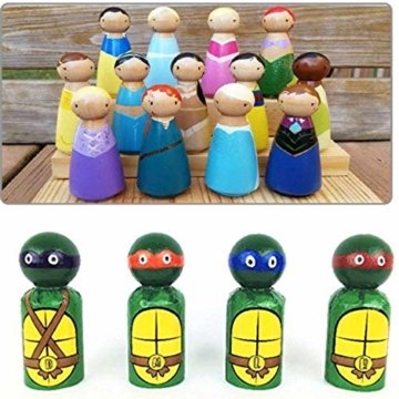 Mengger Figurenkegel holz Familie Figuren Holzfiguren Spielfiguren Zum Bemalen Basteln Puppen Spielfiguren Mann Frau Junge Mädchen Kinder 30 Stück - 5