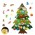 Mgrett Filz Weihnachtsbaum, 32 Stück DIY Filz Weihnachtsbaum, Weihnachtsdekoration Hängendes LED-Lichterkette für Kinder Weihnachten Geschenk,Wandbehang Deko Dekoration - 1