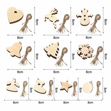 Miamasvin Holz Christbaumschmuck, Weihnachtsbaum Deko,Weihnachtsanhänger,Weihnachtsbaumschmuck,Weihnachtsanhänger Deko, Christbaumschmuck Handwerkliche Verzierungen für Weihnachten (Tpye 1) - 4