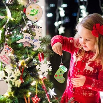 Miamasvin Holz Christbaumschmuck, Weihnachtsbaum Deko,Weihnachtsanhänger,Weihnachtsbaumschmuck,Weihnachtsanhänger Deko, Christbaumschmuck Handwerkliche Verzierungen für Weihnachten (Tpye 1) - 7