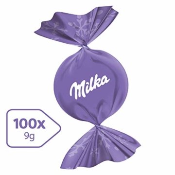 Milka Feine Kugeln Alpenmilch 1 x 900g, 100 einzeln verpackte Schokoladenkugeln mit Alpenmilch Füllung - 3