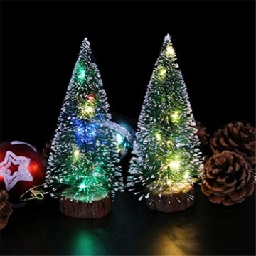 Mini Künstliche Weihnachtsbaum,Colorful Desktop Kleiner Weihnachtsbaum Christbaum Grün Tannenbaum unechter Tannenbaum Künstliche Tanne Schneetannen Deko Weihnachtsdeko (15cm) - 5