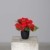 mucplants Künstlicher Weihnachtsstern Poinsettie Rot Höhe 25cm im schwarzen Kunststofftopf Kunstpflanze Dekopflanze - 1