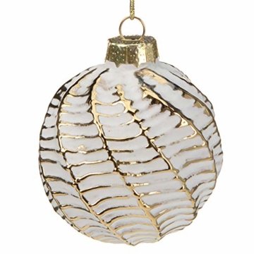 Multistore 2002 12 Stück Weihnachtskugeln Ø6cm 2 Sorten, Weiß und Gold, Glaskugeln Weihnachtsbaumkugeln Christbaumkugeln Christbaumschmuck Baumschmuck Dekokugeln - 6