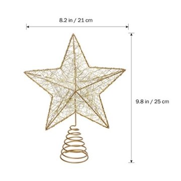 NICEXMAS 9.8 Zoll Goldener Stern-Baum-Deckel mit LED-Lichtern für Weihnachtsbaum-Dekoration - 6