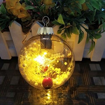 O-Kinee Klar Weihnachtskugeln,16 pcs Befüllbare DIY Christbaumkugeln aus Plastik,Durchsichtige Kunststoffkugeln,Weihnachtskugeln Baumschmuck,Weihnachten Deko zum Befüllen als Christbaumschmuck - 6