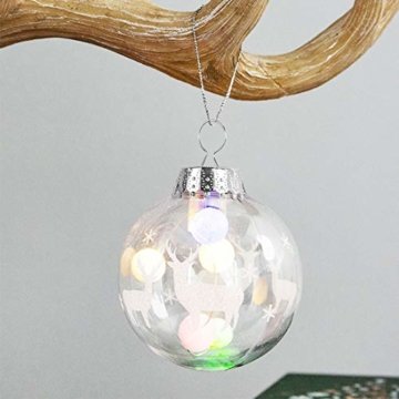 O-Kinee Klar Weihnachtskugeln,16 pcs Befüllbare DIY Christbaumkugeln aus Plastik,Durchsichtige Kunststoffkugeln,Weihnachtskugeln Baumschmuck,Weihnachten Deko zum Befüllen als Christbaumschmuck - 8