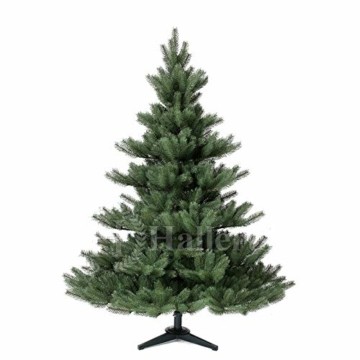 Original Hallerts® Spritzguss Weihnachtsbaum Alnwick 150 cm als Nordmanntanne - Christbaum zu 100% in Spritzguss PlasTip® Qualität - schwer entflammbar nach B1 Norm, Material TÜV und SGS geprüft - 1