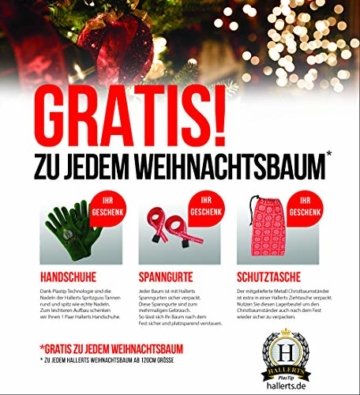 Original Hallerts® Spritzguss Weihnachtsbaum Alnwick 150 cm als Nordmanntanne - Christbaum zu 100% in Spritzguss PlasTip® Qualität - schwer entflammbar nach B1 Norm, Material TÜV und SGS geprüft - 5