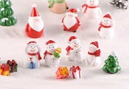 Osuter 20PCS Weihnachtsmannfigur Klein Harz Schneemannfiguren Weihnachten Miniatur Zubehör für Weihnachtsbaum Dekoration - 1