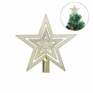 OUNONA Christbaumspitze Weihnachtsbaumschmuck Stern Partei Dekoration (Gold) - 1