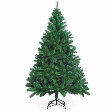 OUSFOT Weihnachtsbaum Künstlich 182cm (Ø ca. 110 cm) 800 Äste schwer entflammbarer Tannenbaum mit Schnellaufbau Klappsysem Material PVC inkl. Metallständer - 1