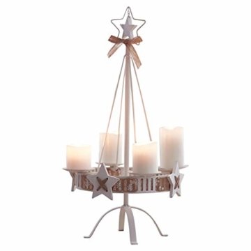 Pureday Adventskranz - Kerzenständer White Christmas - Metall - Weiß - Höhe ca. 57 cm - 1