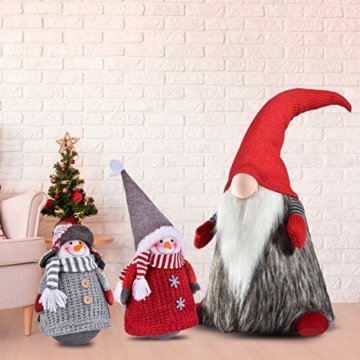 RANSENERS® Handgemachte Stehaufmännchen Schneemann Wichtel Santa Dolls süße Weihnachts Deko für Home Schaufenster Kinder Geburtstag Weihnachten Ostern - 5