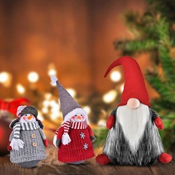 RANSENERS® Handgemachte Stehaufmännchen Schneemann Wichtel Santa Dolls süße Weihnachts Deko für Home Schaufenster Kinder Geburtstag Weihnachten Ostern - 6