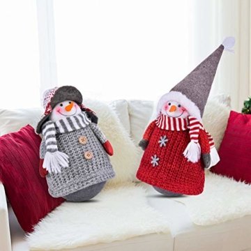 RANSENERS® Handgemachte Stehaufmännchen Schneemann Wichtel Santa Dolls süße Weihnachts Deko für Home Schaufenster Kinder Geburtstag Weihnachten Ostern - 7