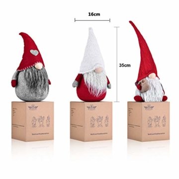 RANSENERS Handgemachte Wichtel Santa Dolls süße Weihnachten Tomte Nisse Figur aus Weihnachtsfigur Dwarf schöneren Weihnachts Deko für Home Schaufenster Kinder Geburtstag Weihnachten. - 2