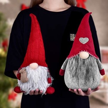 RANSENERS Handgemachte Wichtel Santa Dolls süße Weihnachten Tomte Nisse Figur aus Weihnachtsfigur Dwarf schöneren Weihnachts Deko für Home Schaufenster Kinder Geburtstag Weihnachten. - 3