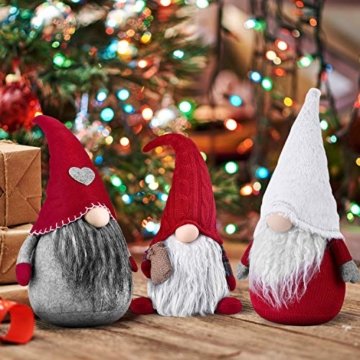 RANSENERS Handgemachte Wichtel Santa Dolls süße Weihnachten Tomte Nisse Figur aus Weihnachtsfigur Dwarf schöneren Weihnachts Deko für Home Schaufenster Kinder Geburtstag Weihnachten. - 5