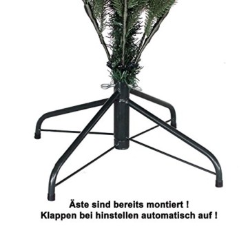 RS Trade HXT 1418 künstlicher PE Spritzguss Weihnachtsbaum 120 cm (Ø ca. 86 cm) mit ca. 1265 Spitzen, schwer entflammbarer Tannenbaum mit Schnellaufbau Klappsysem, inkl. Metall Christbaum Ständer - 3