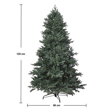 RS Trade HXT 1418 künstlicher PE Spritzguss Weihnachtsbaum 120 cm (Ø ca. 86 cm) mit ca. 1265 Spitzen, schwer entflammbarer Tannenbaum mit Schnellaufbau Klappsysem, inkl. Metall Christbaum Ständer - 5