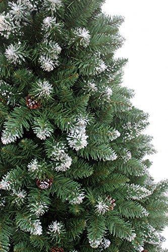 RS Trade HXT 15013 künstlicher Weihnachtsbaum 120 cm mit Schnee und Zapfen (Ø ca. 78 cm) ca. 500 Spitzen, schwer entflammbarer Tannenbaum mit Schnellaufbau Klappsystem, inkl. Christbaum Ständer - 3