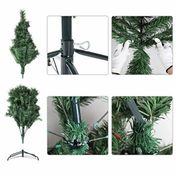 SALCAR Weihnachtsbaum künstlich 150cm mit 408 Spitzen, Tannenbaum künstlich Schnellaufbau inkl. Christbaum-Ständer, Weihnachtsdeko - grün 1,5m - 5