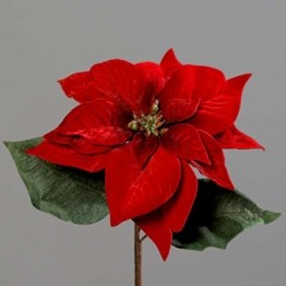 Seidenblumen Roß Samt-Weihnachtsstern 28x22cm rot DP Kunstblumen künstliche Blumen Poinsettie - 1
