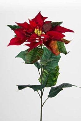 Seidenblumen Roß Weihnachtsstern Natura 72cm samt-rot PM Kunstblumen künstliche Blumen Poinsettie - 1