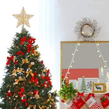 STOBOK Weihnachtsbaum Stern Topper Lichter 25cm Weihnachtsbaumspitze glitzernder baumkronen Lampe Ornament Party Dekoration - 5